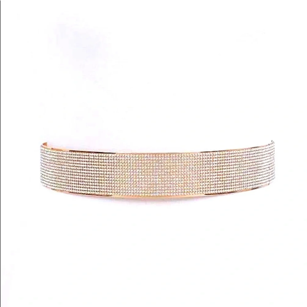 Gold Crystal Metal Adjustable Waist Statement Belt